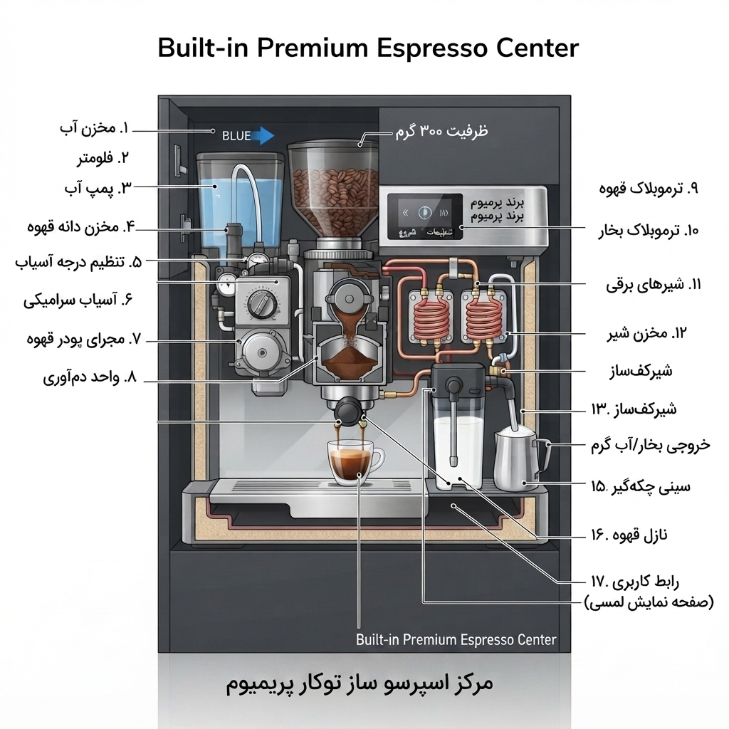 اجزای اصلی اسپرسوساز توکار